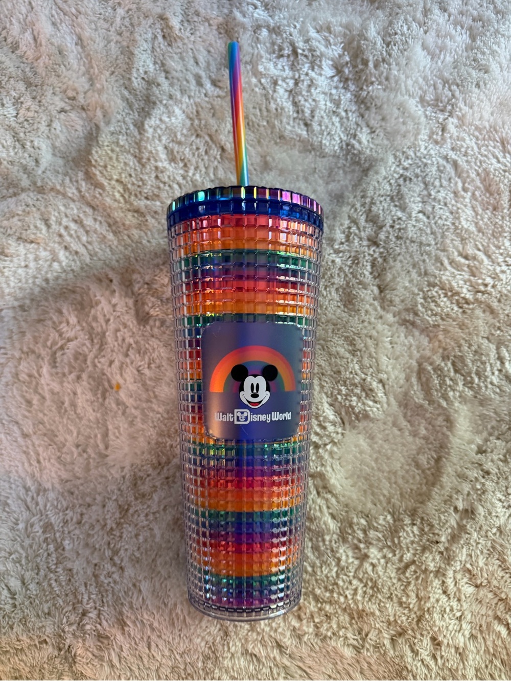 Walt Disney World Rainbow Studded Tumbler with Straw